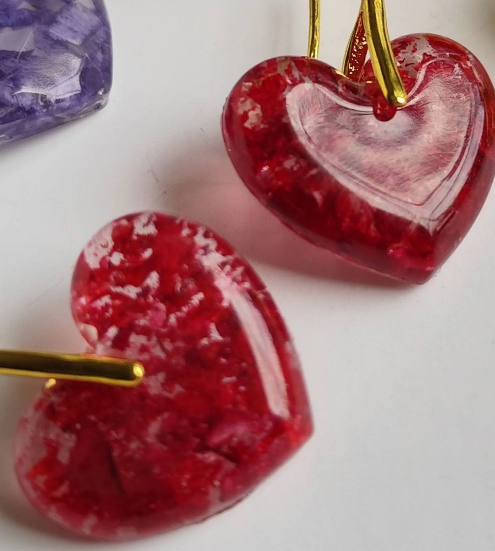Boucles d'oreilles #fleur naturelle #CŒUR – photo 2